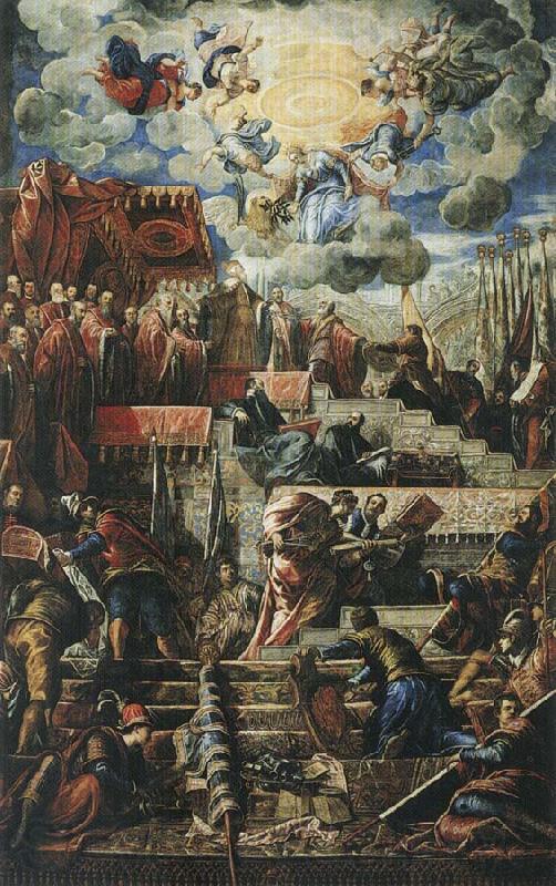 TINTORETTO, Jacopo The Voluntary Subjugation of the Provinces Norge oil painting art